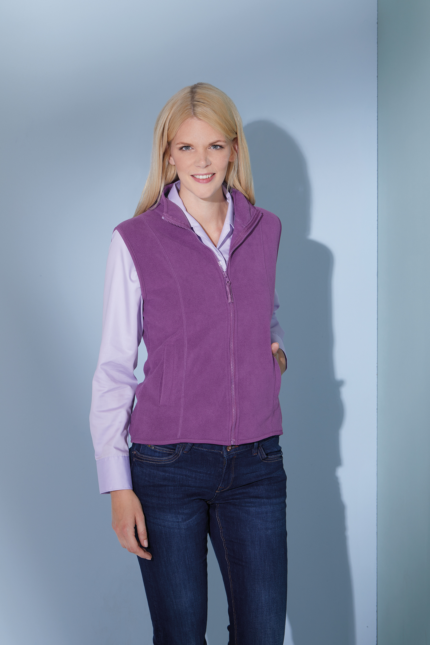 Ladies Girly Microfleece Vest NavyDaiber