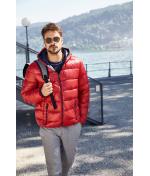 Homme Veste duvet à capuche homme Bleu/argent 8103