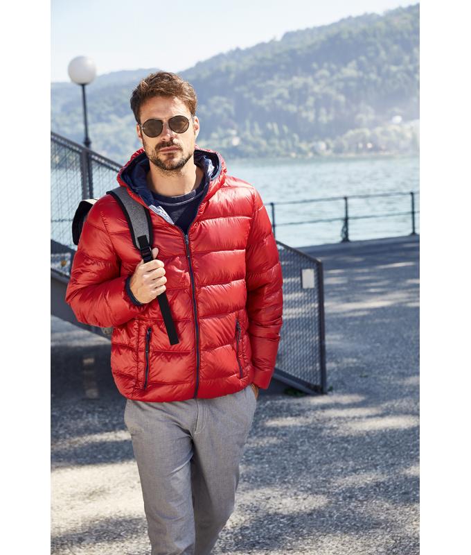 Homme Veste duvet à capuche homme Bleu/argent 8103