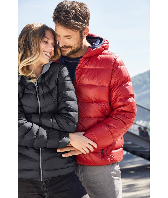 Homme Veste duvet à capuche homme Bleu/argent 8103