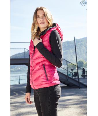 Femme Bodywarmer duvet à capuche femme Rouge/marine 8104