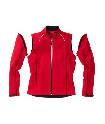 Herren Men's Zip-Off Softshell Jacket Black/red 8406