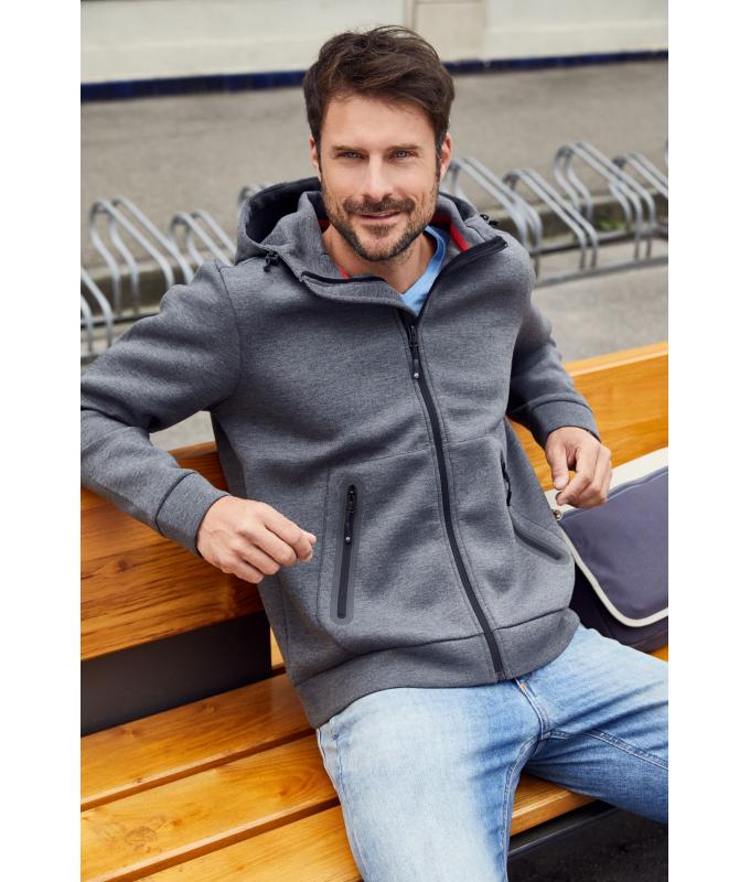 Herren Men's Hooded Jacket Light-melange 8613