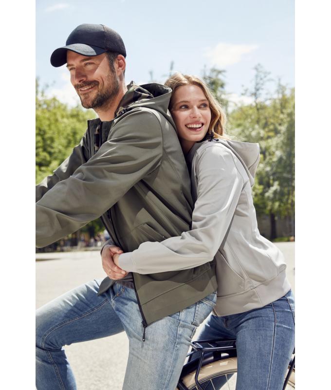 Femme Veste à capuche softshell femme Olive/camouflage 8614