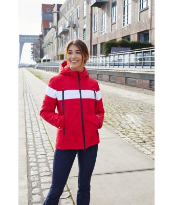 Dames Ladies' Wintersport Jacket Lichtrood/wit 10544