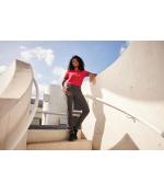 Damen Ladies' Polo Red/anthracite-melange 11173