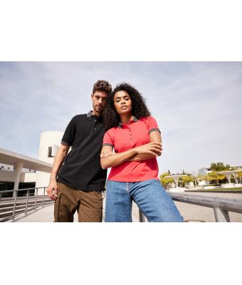 Femme Polo pour femme Rouge/anthracite-mélange 11173