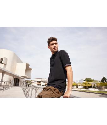 Heren Men's Polo Zwart/antraciet-melange 11174