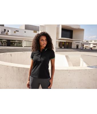 Femme Polo pour femme Noir/blanc/vert citron 11175