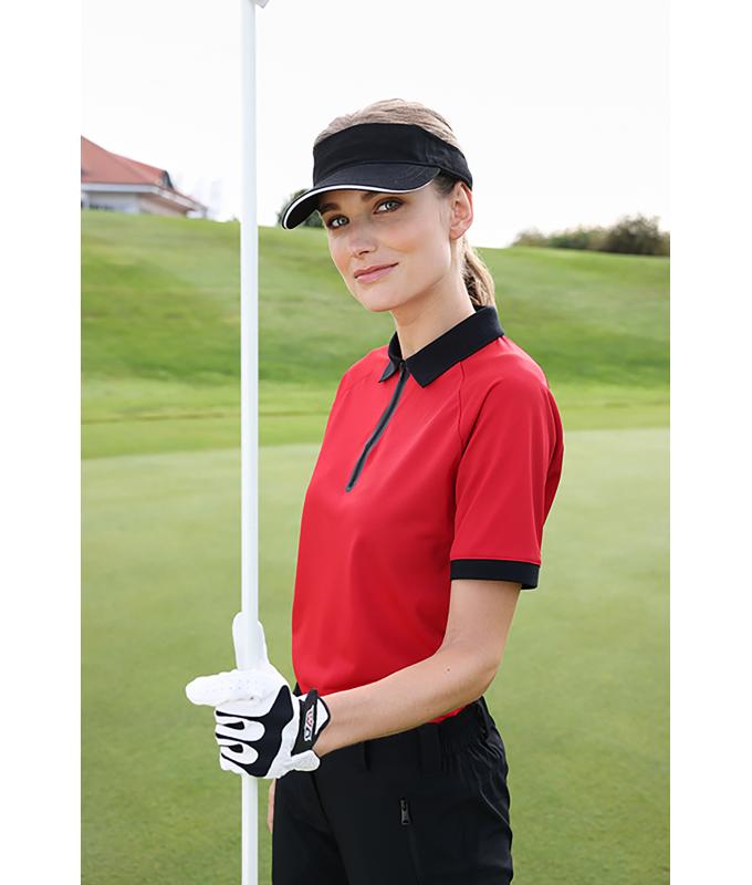 Femme Polo zippé pour femme Noir/noir 11177