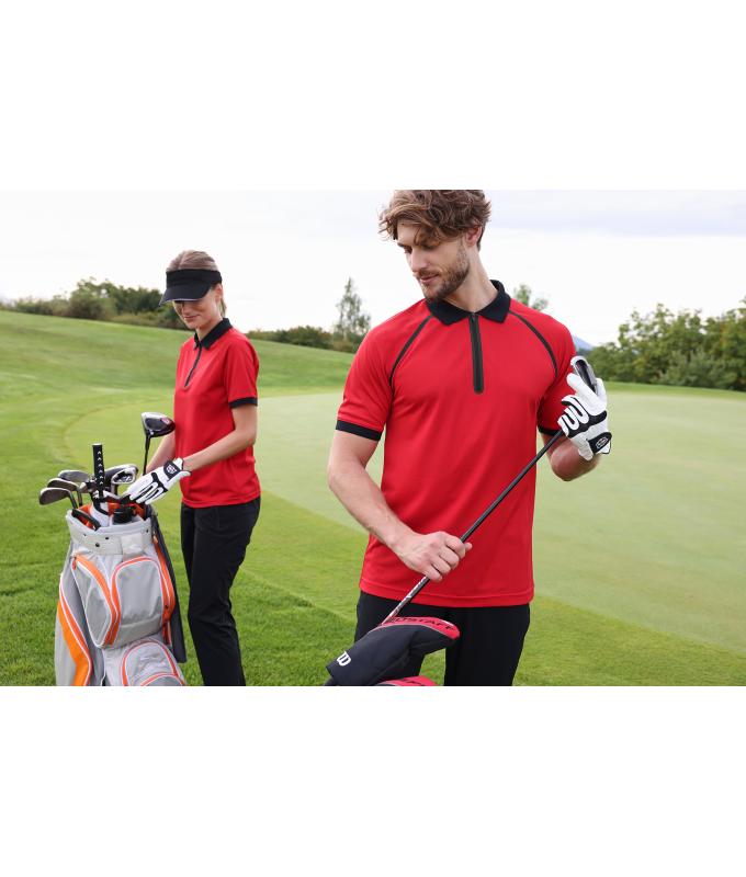 Femme Polo zippé pour femme Noir/noir 11177