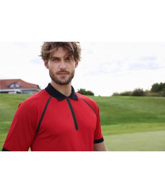 Herren Men's Zip-Polo Light-red/black 11178