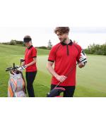 Homme Polo zippé pour homme Rouge-clair/noir 11178