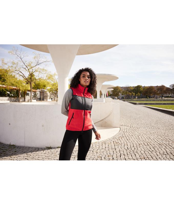Ladies Ladies' Fleece Vest Red/black 11181