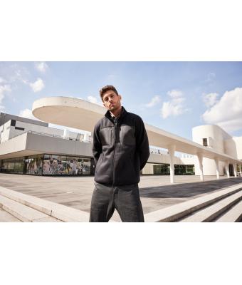 Men Men's Fleece Jacket   GRS Light-melange/black 11184