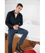 Men Men's Half-Zip Troyer Navy 11465
