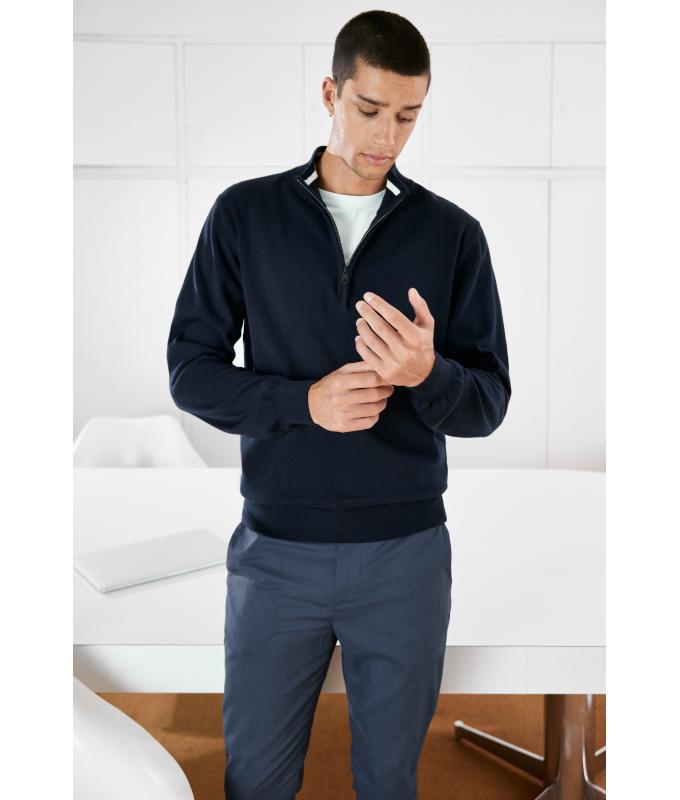 Homme Troyer demi-zippé pour hommes Marine 11465