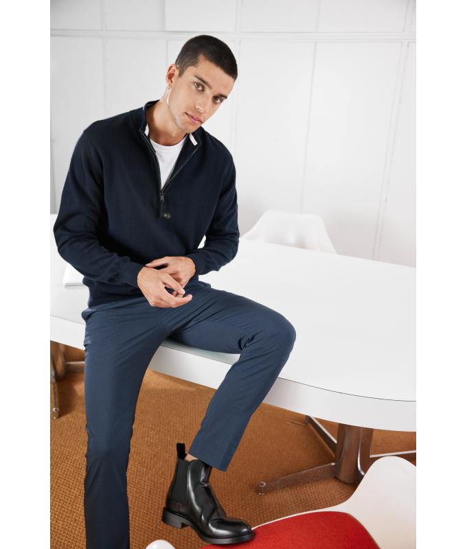 Homme Troyer demi-zippé pour hommes Marine 11465