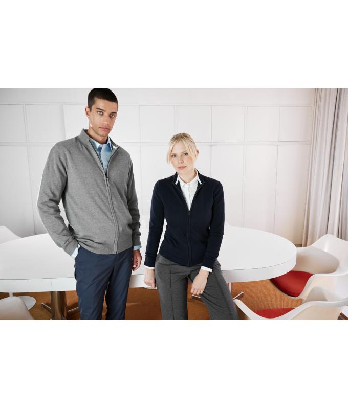 Damen Ladies' Zip-Cardigan Grey-heather 11466