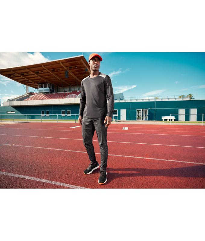 Men Men's Running Shirt Longsleeve GRS Black 12018