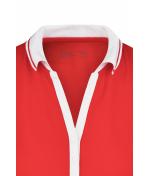 Damen Ladies' Elastic Polo Short-Sleeved Orange/white 7317