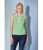Damen Ladies' Elastic Polo Sleeveless Sun-yellow/white 7318