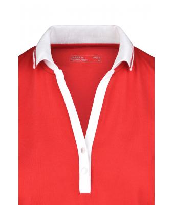 Dames Ladies' Elastic Polo Sleeveless Oranje/wit 7318