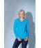 Ladies Ladies' Elastic Polo Long-Sleeved Turquoise 7331