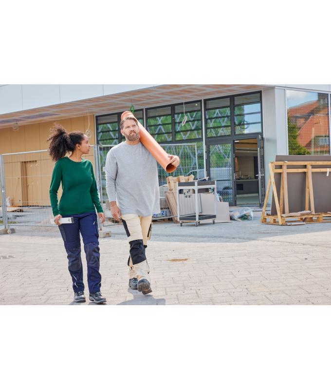 Dames Ladies' Stretch-Longsleeve Work - SOLID - OCS Standard Wit 8706