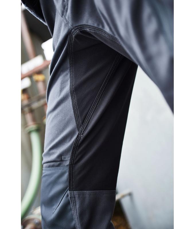 Unisexe Pantalons de travail extensibles slim fit GRS & OCS Blended Carbone/noir 10431