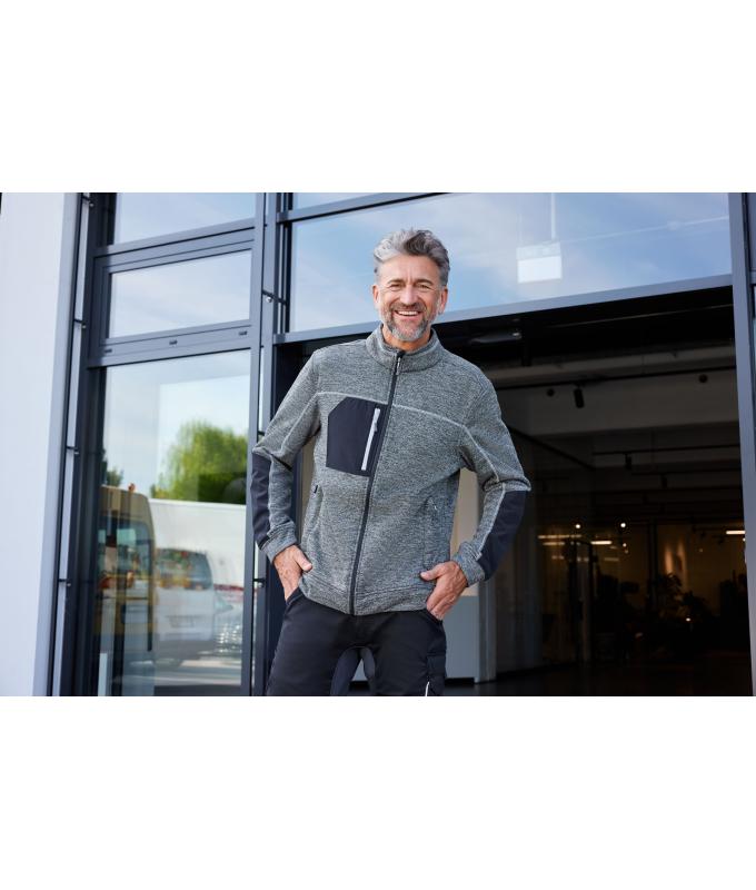 Homme Veste polaire structurée homme GRS Noir-mélange/noir/argent 10436