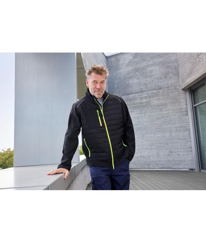 Heren Men's Hybrid Jacket GRS Zwart/neon-geel 10440