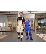 Unisexe Pantalon de travail avec bavette - STRONG - GRS & OCS Blended Blanc/carbone 10437