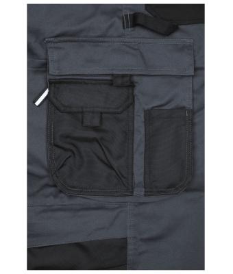 Unisex Workwear Pants with Bib - STRONG -   GRS Stone/black 10437