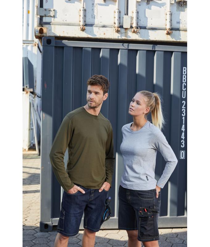 Ladies Ladies' Workwear-Long-Sleeved-T OCS Blended Grey-heather 10525