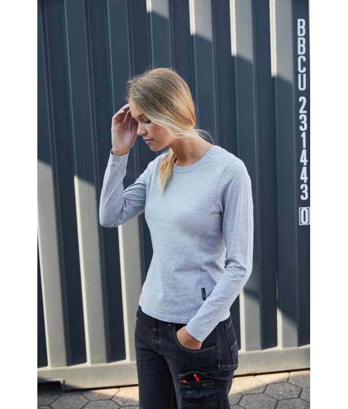 Ladies Ladies' Workwear-Long-Sleeved-T OCS Blended Grey-heather 10525