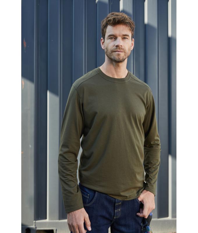 Herren Men's Workwear-Long-Sleeved-T OCS Blended Olive 10526