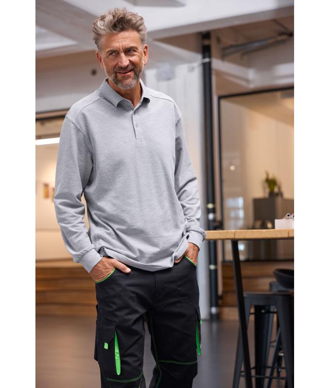 Men Men's Workwear-Long-Sleeved Polo OCS Blended Navy 10528