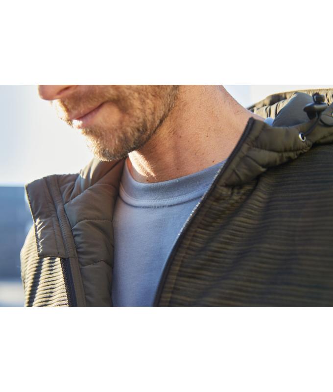Herren Men's Padded Hybrid Jacket Olive-melange/black 10530