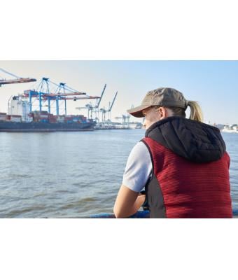 Dames Ladies' Padded Hybrid Vest Royal-melange/navy 10532