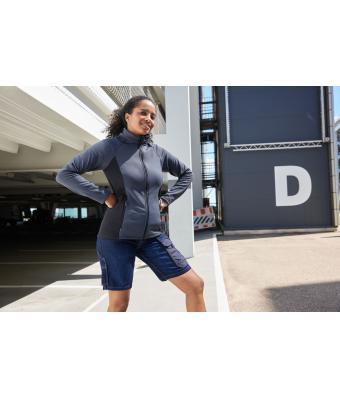 Ladies Ladies' Stretchfleece Jacket Carbon/black 11478