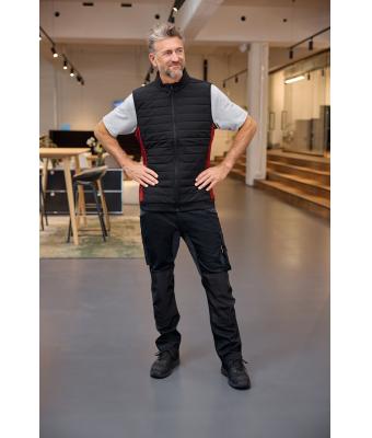 Men Men's Padded Hybrid Vest Black/olive-melange 11482