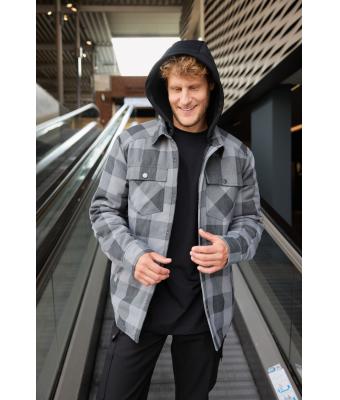 Unisexe Veste chemise à carreaux Workwear Bleu-profond/gris-brumeux 12008