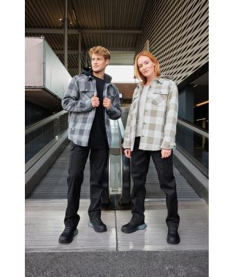 Unisex Workwear Check Shirt Jacket Diep-blauw/mistig-grijs 12008