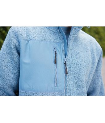 Unisex Workwear Knitted Fleece Jacket Staal-blauw-melange/natuur 12032