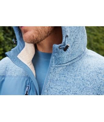 Unisex Workwear Knitted Fleece Jacket Staal-blauw-melange/natuur 12032