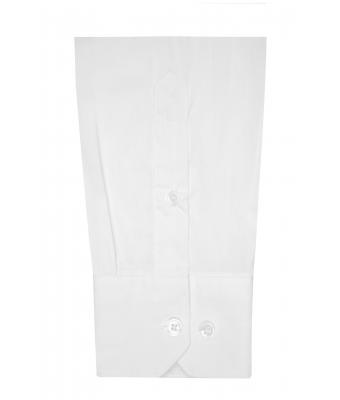 Men Men's Shirt Slim Fit Long White 7340