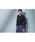 Heren Men’s Shirt Slim Fit Long Zwart 7340