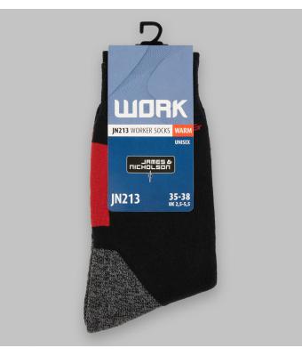 Unisexe Chaussettes de travail chaudes Noir/rouge 8668