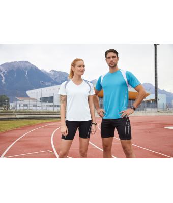 Femme T-shirt femme respirant manches courtes Vert-citron/blanc 7466